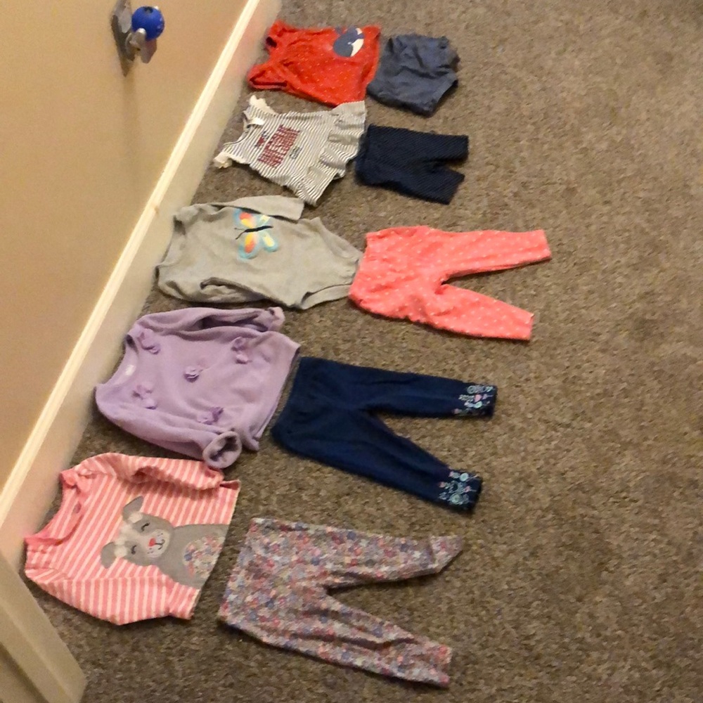 Set of five 6-9mo girl two-piece outfits